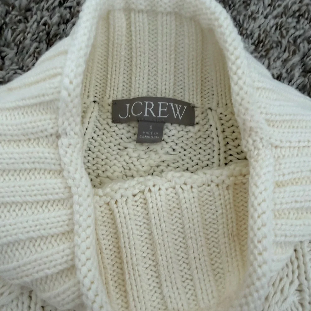 J. Crew Cream Cable Knit Rollneck sweater